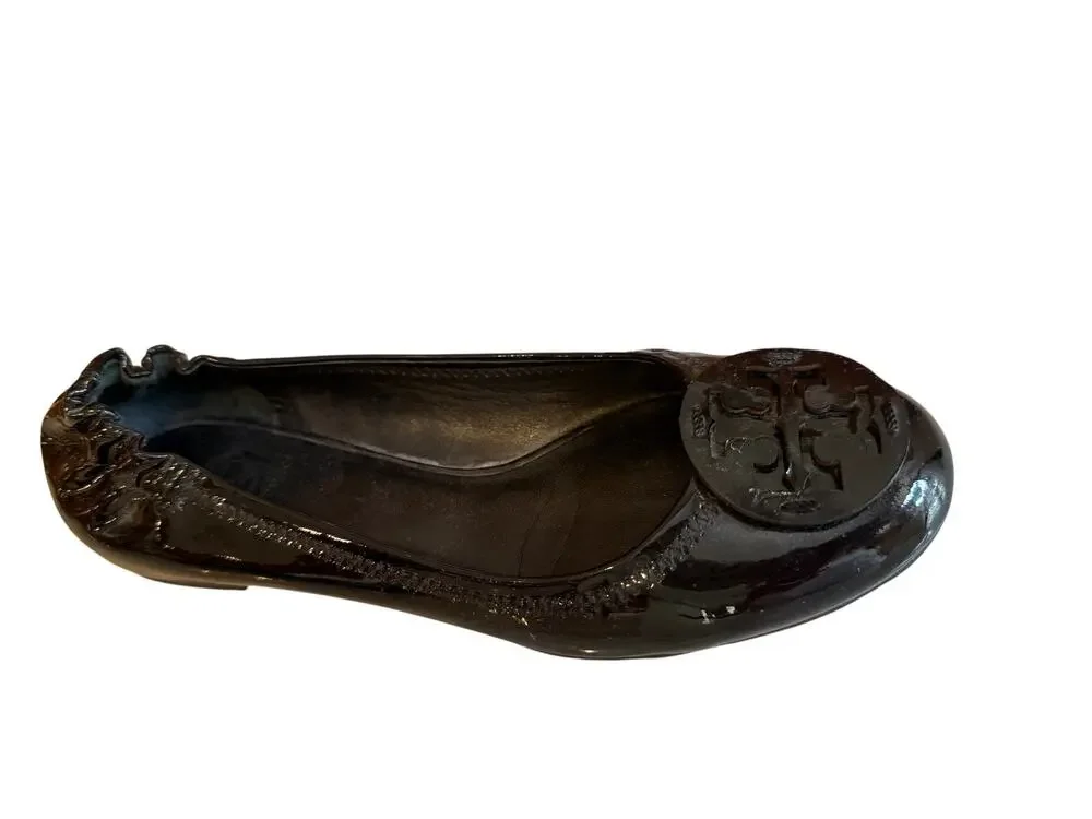 Tory Burch Reva Patent Leather Ballet Flats Black 7